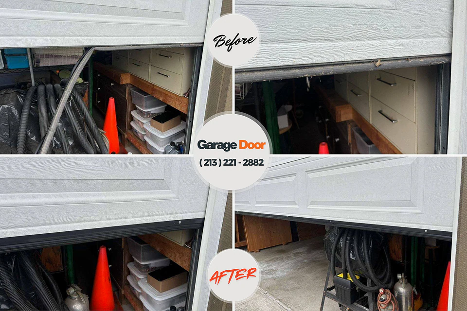 Before and after: garage door spring repair Kahoka, MO